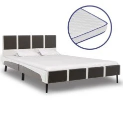 De gros ???? VIDAXL Lit Et Matelas Mousse A Memoire De Forme Similicuir 140x200 Cm ????