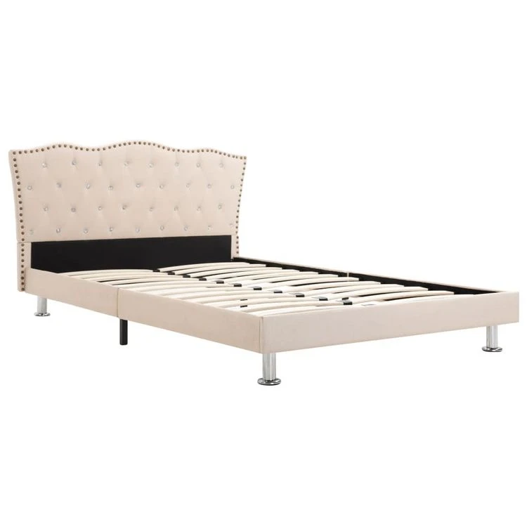 Grosses soldes ✨ VIDAXL Lit Et Matelas A Memoire De Forme Beige Tissu 140x200 Cm ✔️ – Image 3